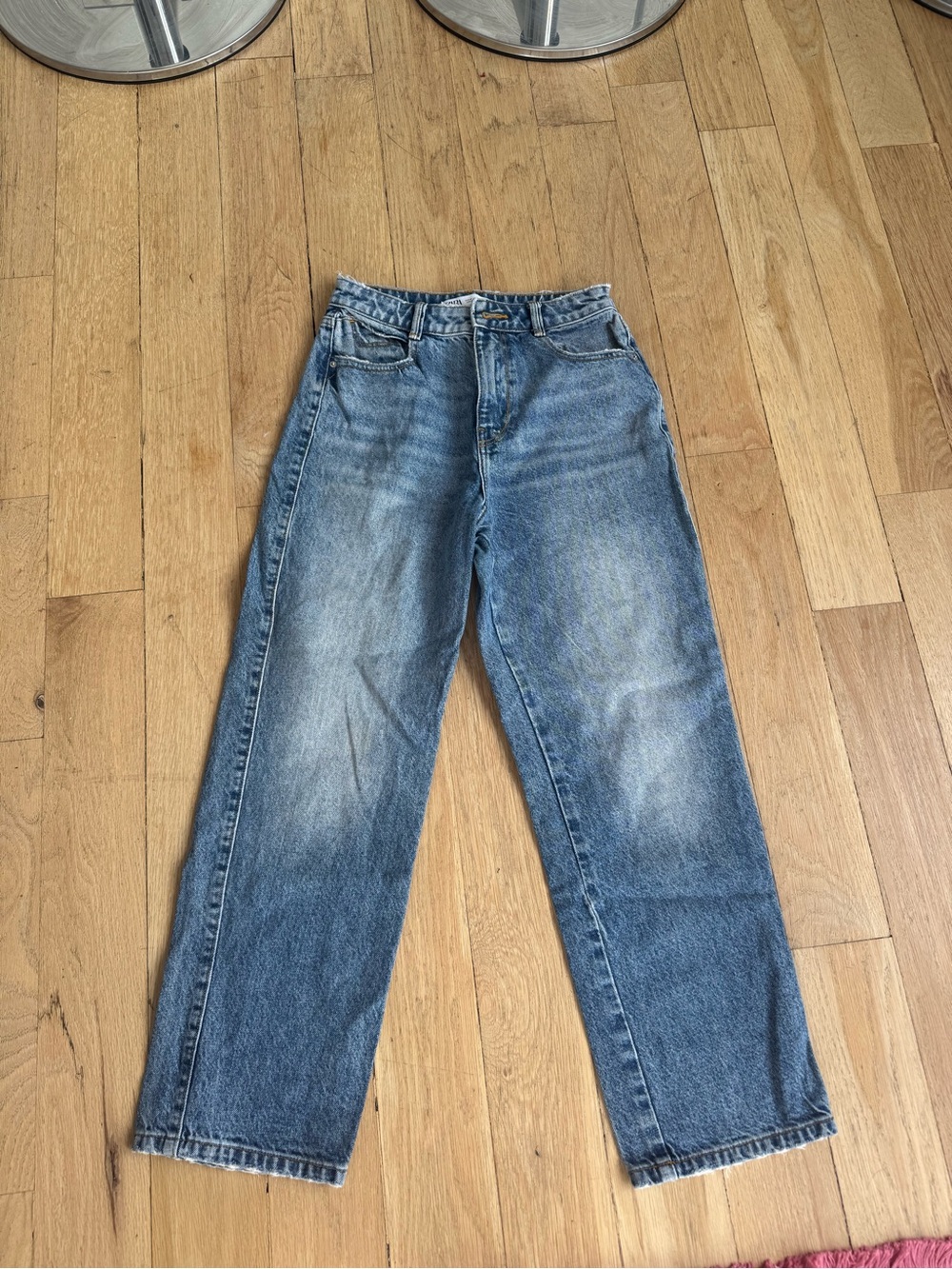 Zara Light-Med Wash Boyfriend Jeans - Blue